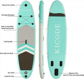 img 1 attached to Inflatable Stand Up Paddle Board (6 Inches Thick) By Kicode - Complete With Premium Accessories & Backpack, Non-Slip Deck, Bonus Waterproof Bag, Leash, Paddle And Hand Pump