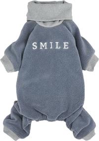 img 4 attached to Stay Warm in Style: Fitwarm Embroidery Dog Clothes Turtleneck Thermal Fleece Pajamas