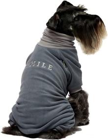 img 3 attached to Stay Warm in Style: Fitwarm Embroidery Dog Clothes Turtleneck Thermal Fleece Pajamas