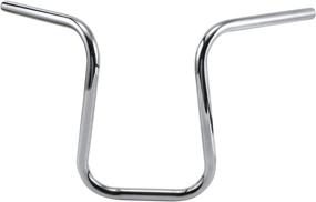 img 3 attached to 🚲 Enhance Comfort and Style with 14'' Rise 1'' 25mm Round Ape Hanger Handlebar in Universal Chrome