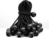 50-pack black ball bungee cords - heavy duty elastic string for quick fastening of canopy, tarp, ball net, straps, tent, poles, wires, and more! логотип