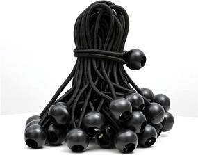 img 4 attached to 50-Pack Black Ball Bungee Cords - Heavy Duty Elastic String for Quick Fastening of Canopy, Tarp, Ball Net, Straps, Tent, Poles, Wires, and More!