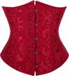 women's jacquard brocade lace-up boned waist training corset underbust logo