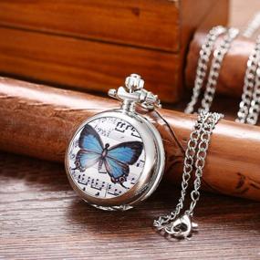 img 1 attached to Stylish And Timeless: Lancardo Women'S Butterfly Pocket Watch Necklace - A Perfect Gift For Mom
