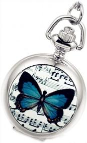 img 4 attached to Stylish And Timeless: Lancardo Women'S Butterfly Pocket Watch Necklace - A Perfect Gift For Mom
