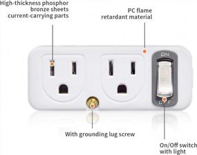 img 3 attached to SYCON 4 Outlet Wall Extender AC Adapter With Night Light, 2-Prong Mini Indoor Wall Tap Power Outlet Extender Plug