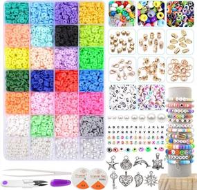 img 4 attached to Dulzod 7200Pcs Colorful Polymer Clay Beads Kit With Multiple Jewelry-Making Accessories