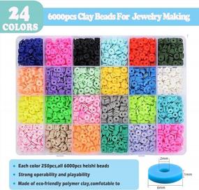 img 2 attached to Dulzod 7200Pcs Colorful Polymer Clay Beads Kit With Multiple Jewelry-Making Accessories