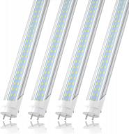 jesled t8 t12 4ft led type b light bulbs, 24w 3000lm 5000k daylight white, 4 foot flourescent tube replacement, double row 192leds, remove ballast, dual-end powered, clear, warehouse shop lights 4pack logo