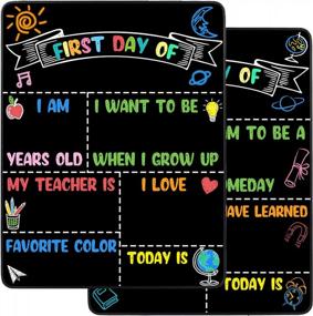 img 1 attached to First And Last Day Of School Chalkboard Sign Reusable, 14X11 In Back To School Board First & Last Day Of Kindergarten Sign, Double Sided School Preschool Signs For Kids Girls Boys 1St Day & Last Day