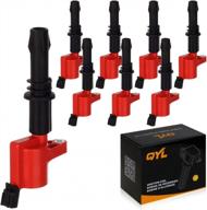 set of 8 ignition coils with straight boots, fits dg511 c1541 fd508 compatible models logo
