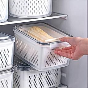 img 3 attached to Organize Your Fridge With Ronanemon'S BPA-Free 4 Pack Container Set With Strainers And Lids For Fresh Produce, Meat And Vegetables, Keep Your Food Fresh For Longer!