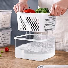 img 2 attached to Organize Your Fridge With Ronanemon'S BPA-Free 4 Pack Container Set With Strainers And Lids For Fresh Produce, Meat And Vegetables, Keep Your Food Fresh For Longer!