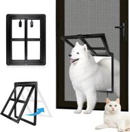 🐾 magnetic automatic lockable pet dog cat screen door - sliding door for inside, 12x16 inches логотип