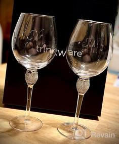 img 6 attached to Trinkware Wedding Wine Glass - Mr And Mrs Wine Glass With Silver Rim - Wedding Gift For Couple - Rhinestone Diamond Studded Bride And Groom Glass - Wedding Gift For Bride - Mr And Mrs Gift Set Of 2