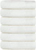 soft & absorbent hand towels for bathroom, spa, hotel, salon - 100% ring spun cotton and durable - special sized 13" x 29" - off white color - pack of 6 by vanzavanzu logo