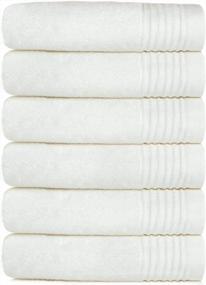 img 4 attached to Soft & Absorbent Hand Towels For Bathroom, Spa, Hotel, Salon - 100% Ring Spun Cotton And Durable - Special Sized 13" X 29" - Off White Color - Pack Of 6 By VANZAVANZU