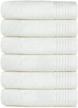 soft & absorbent hand towels for bathroom, spa, hotel, salon - 100% ring spun cotton and durable - special sized 13" x 29" - off white color - pack of 6 by vanzavanzu logo