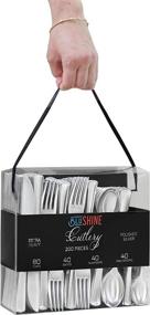 img 1 attached to 🍽️ Combo Box with 200 Disposable Silverware Set - Blushine Plastic, Heavyweight Premium Quality – 80 Forks / 40 Knives / 40 Spoons / 40 Teaspoons