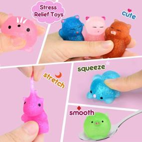 img 3 attached to 45Pcs Mochi Squishys Toys - 2Nd Gen Glitter Animal Stress Relief For Kids & Adults | Party Favors, Treasure Box Prize, Valentine Prizes & Easter Egg Fillers