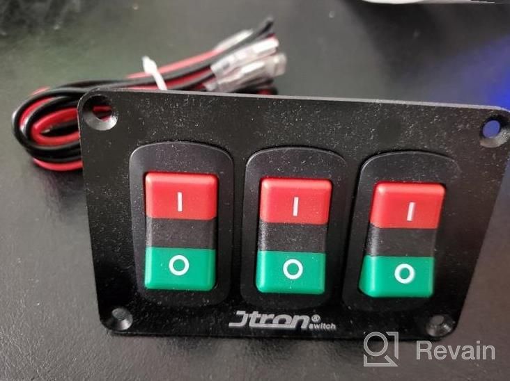 img 1 attached to DC 12V Universal Car Switch Panel, Jtron 3-In-1 Racing Car Rocker Switch Panel Combination Toggle Switch Ignition On Off Engine Start Push Button For RV Yacht Modification(12V 20A/Red+Green+Blue) review by Randy Albright