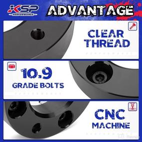 img 2 attached to 🔧 KSP 3-Inch Level Lift Kits for Ford F150 2004-2022, 3-Inch Front Leveling Lift Kits: Compatible with Ford Expedition 2003-2018, Lincoln Mark LT 2005-2008. Aluminum Forged Strut Spacer to Raise the Truck by 3 Inches (Package of 2)