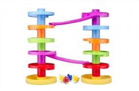 img 4 attached to Educational Ball Drop Activity Playset - Advanced Spiral Swirl Ramp Bridge For Toddlers