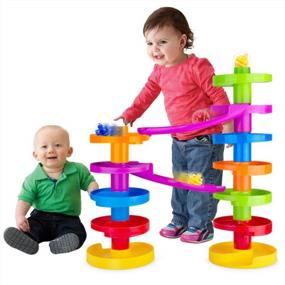 img 1 attached to Educational Ball Drop Activity Playset - Advanced Spiral Swirl Ramp Bridge For Toddlers