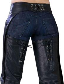 img 2 attached to Stylish Ladies Biker Chaps with Back Laces | Size Medium