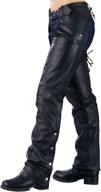 stylish ladies biker chaps with back laces | size medium logo