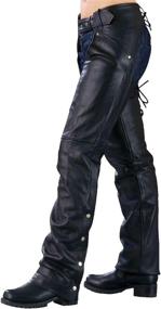 img 3 attached to Stylish Ladies Biker Chaps with Back Laces | Size Medium