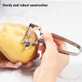 img 2 attached to Ultra Sharp Stainless Steel Vegetable Peeler With Swivel Blade And Non-Slip Grip - Set Of 2 Roponan Potato Peelers