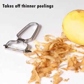 img 3 attached to Ultra Sharp Stainless Steel Vegetable Peeler With Swivel Blade And Non-Slip Grip - Set Of 2 Roponan Potato Peelers