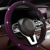 💎 purple sparkling diamond steering wheel cover - universal car interior accessory with crystal rhinestones, breathable & anti-slip, fits 14.2-15 inch - bling steering wheel protector for women and men, car suv логотип