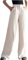 comfy and chic: kedera's loose high waist cotton linen straight leg lounge beach pants for women logo
