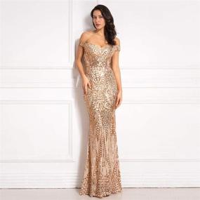 img 3 attached to Shoulder Backless Length Sequin Evening Women's Clothing in Dresses