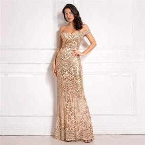 img 1 attached to Shoulder Backless Length Sequin Evening Women's Clothing in Dresses