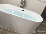 img 1 attached to FerdY Shangri-La 59" Acrylic Freestanding Bathtub - Glossy White, CUPC Certified W/ Brushed Nickel Drain & Overflow review by Davon Man