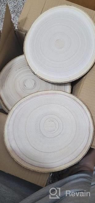 img 1 attached to Large Round Rustic Wood Slices For DIY Projects - Set Of 6, 9-11 Inch Paulownia Slices For Wedding Centerpieces, Table Decorations And More review by Michelle Anderson