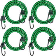 🔒 premium heavy duty outdoor bungee cords - 4 pack 18 inch bungee cords with hooks for house projects, camping, car, truck, tent - assorted sizes logo