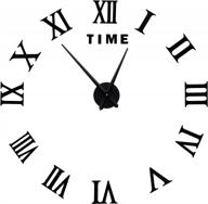 diy roman numerals mirror wall clock for stylish home decor - black logo