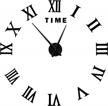 diy roman numerals mirror wall clock for stylish home decor - black logo