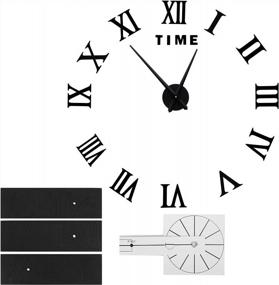 img 3 attached to DIY Roman Numerals Mirror Wall Clock For Stylish Home Decor - Black