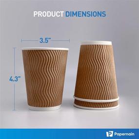 img 2 attached to Brown Paper Disposable Ripple Insulated Wall Cups | 12 oz Size, 100-Count