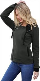 img 3 attached to Women'S Hooded Jacket With Slanted Zipper For Sleek And Slim Look