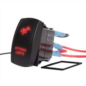 img 4 attached to Amber LED Backlit Rocker Switch Compatible With Jeep, UTV Polaris Ranger RZR 800-1000 XP Can-Am X3 Spyder - Xislet Off-Road Lights