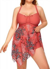 img 4 attached to Stay Chic And Comfortable In Daci'S Plus Size Swim Dress With Boyshorts And Mesh Tankini