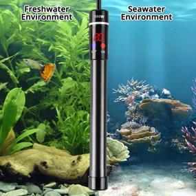 img 3 attached to 🐠 MQ Titanium Alloy Aquarium Heater: 200/300/500W, Digital LED Display, Submersible with External Thermostat - Perfect for Salt and Fresh Water Tanks