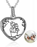 personalized picture necklace: 925 sterling silver locket pendant for sisters and best friends, customizable with photos for friendship, memory and gift logo