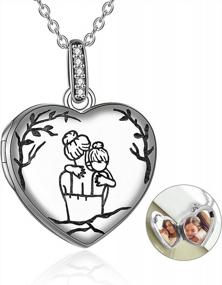 img 4 attached to Personalized Picture Necklace: 925 Sterling Silver Locket Pendant For Sisters And Best Friends, Customizable With Photos For Friendship, Memory And Gift